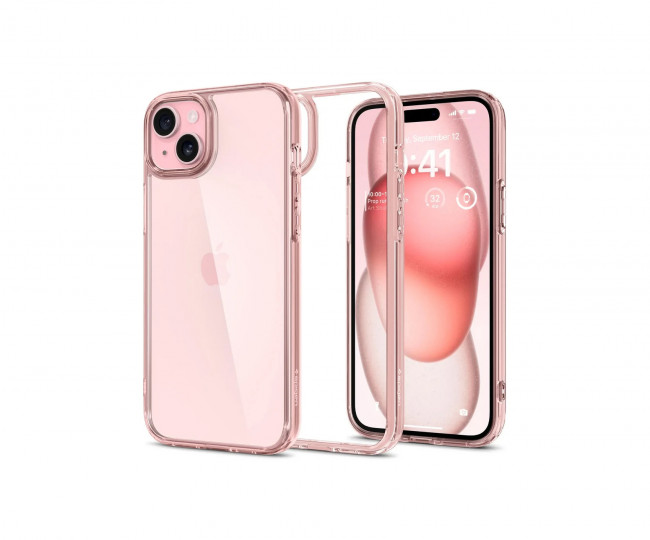 Чохол Spigen для iPhone 15, Ultra Hybrid, Rose Crystal